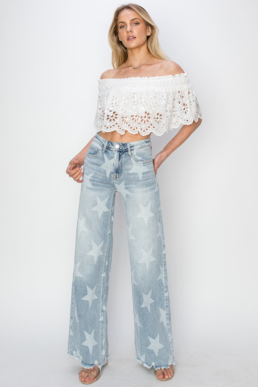 Star Wide Leg Jeans
