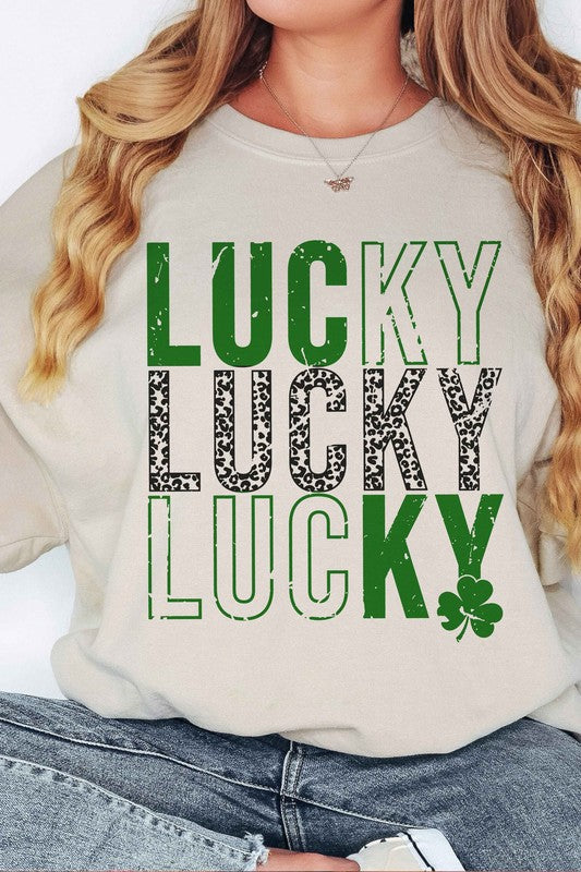 LUCKY ST PATRICKS CLOVER OVERSIZED SWEATSHIRT