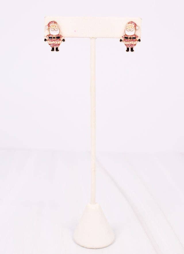 Cheery Santa Stud Earring PINK