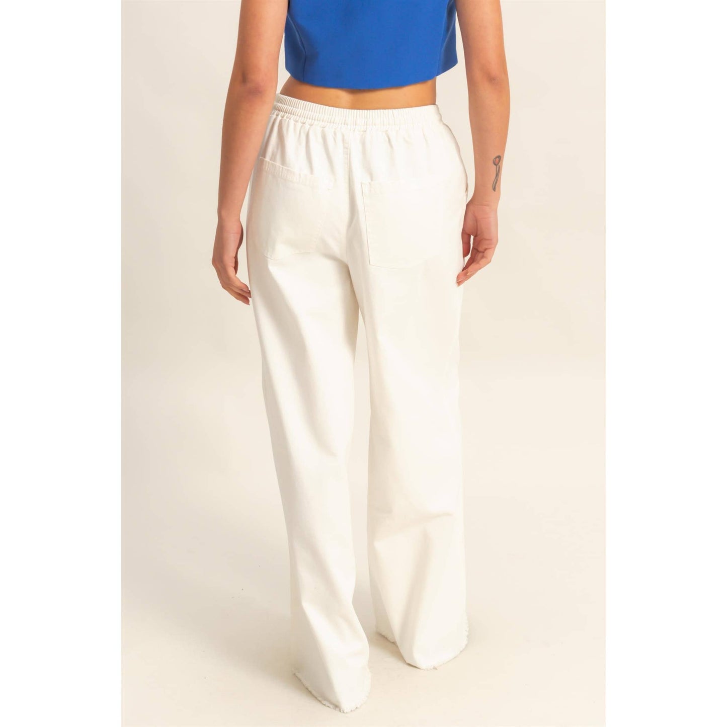 Elasticized Waist Loose Fit Jeans