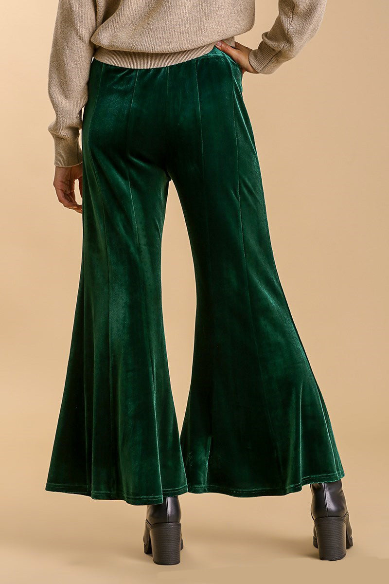 High Rise Elastic Waist Flare Pants