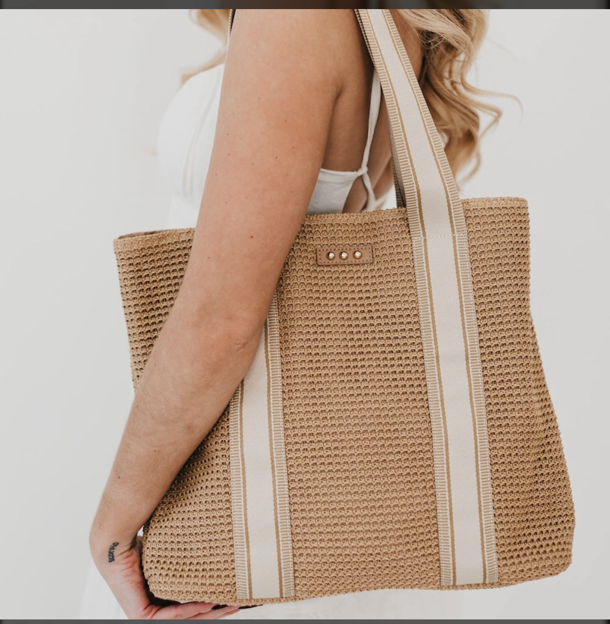 Ruby Raffia Tote Bag