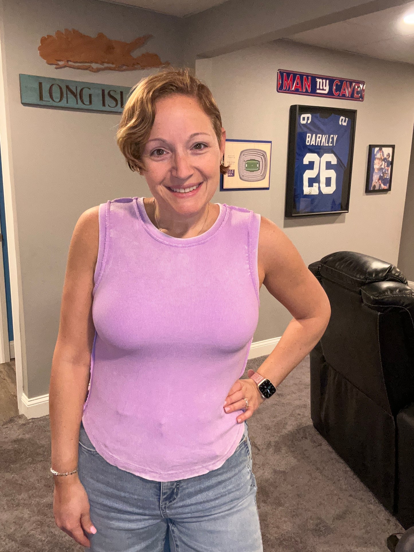 WASHED RIBBED SLEEVELESS TANK TOP