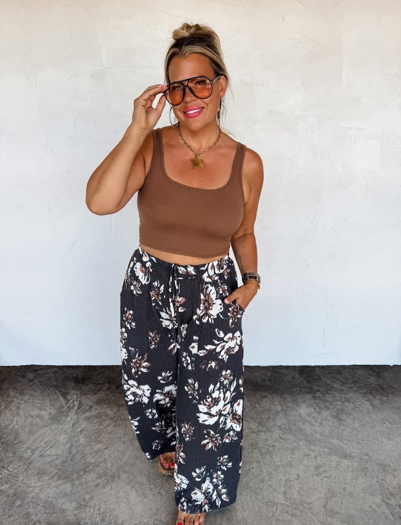✨PREORDER- HADDIE FLORAL WIDE LEG PANTS✨