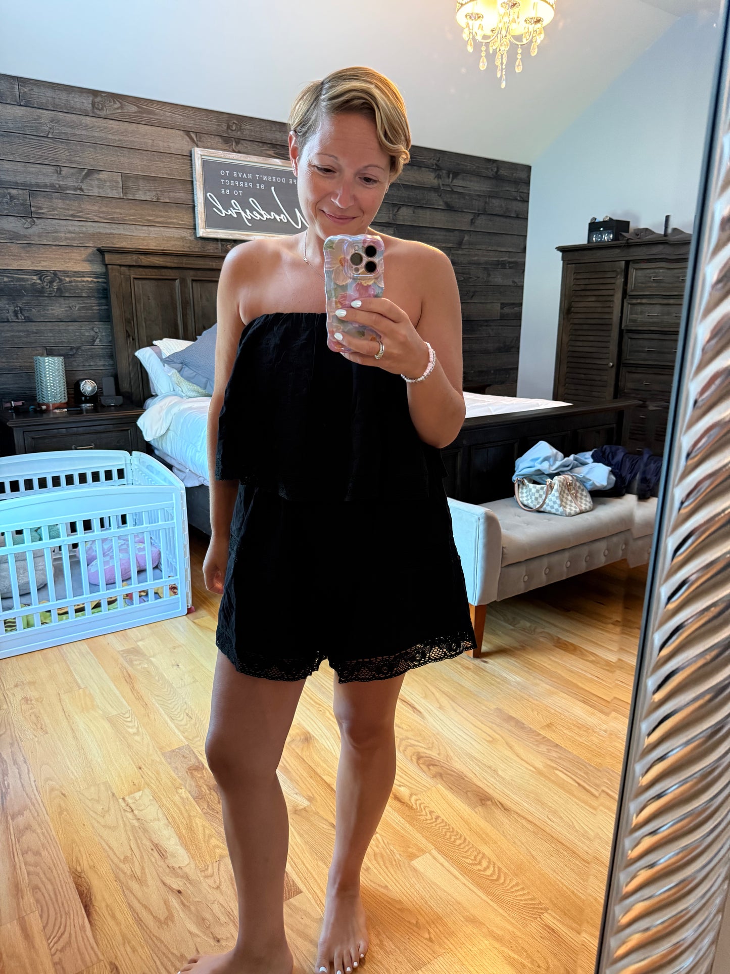 Black Lace Romper