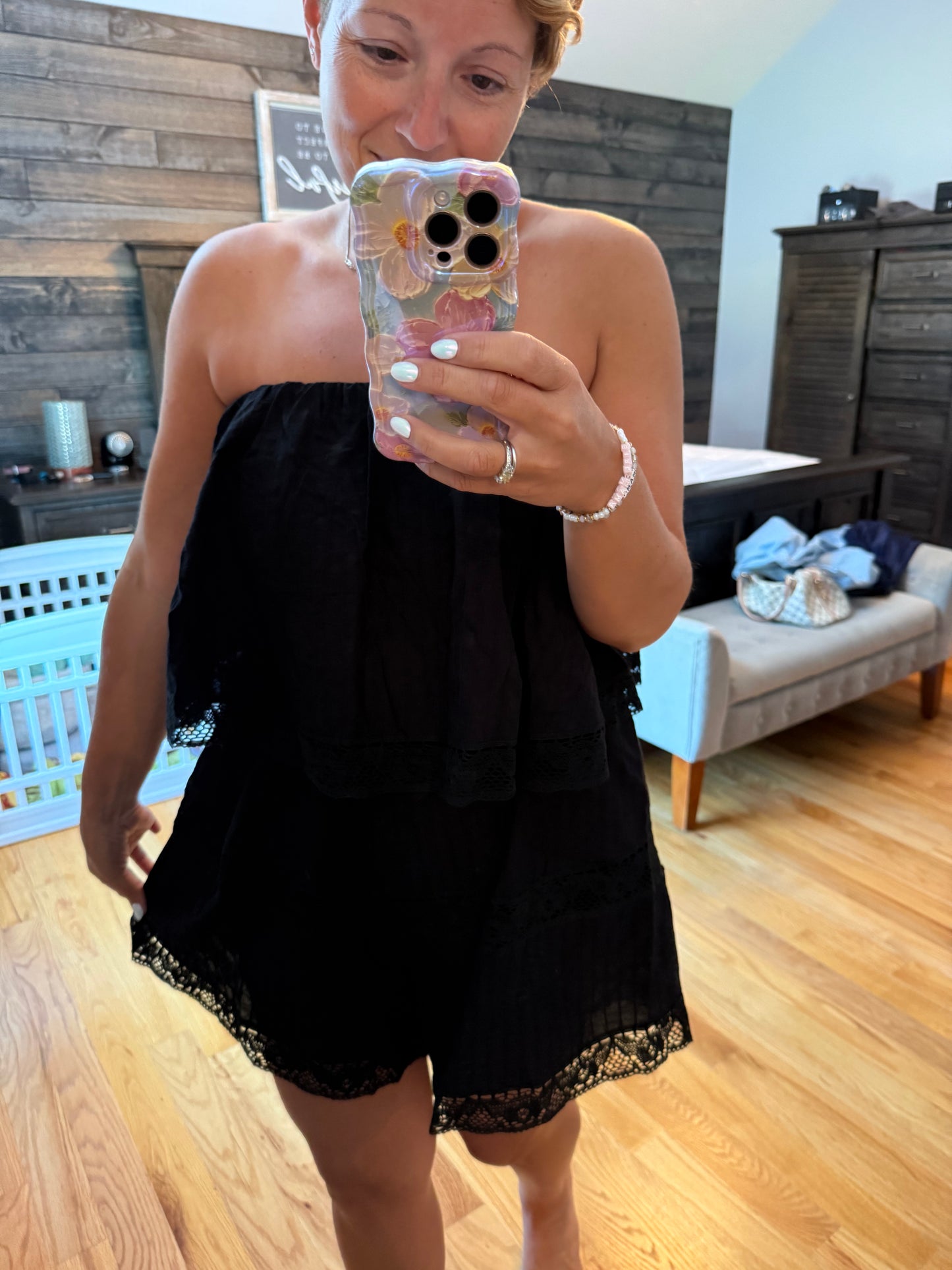 Black Lace Romper
