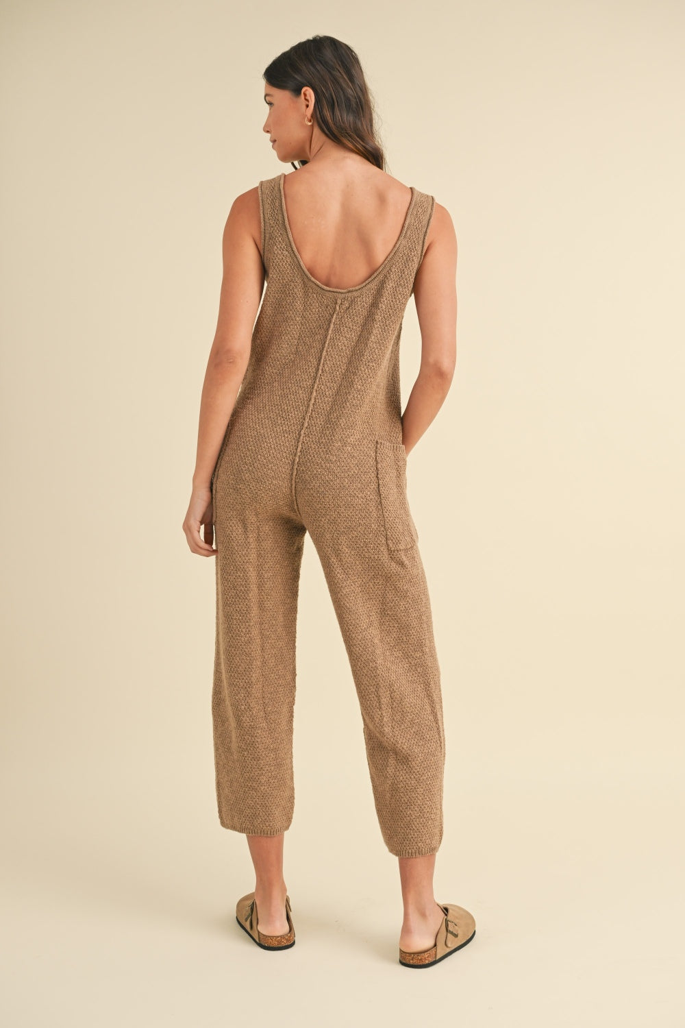 Knit Crop Jumpsuit with Pockets