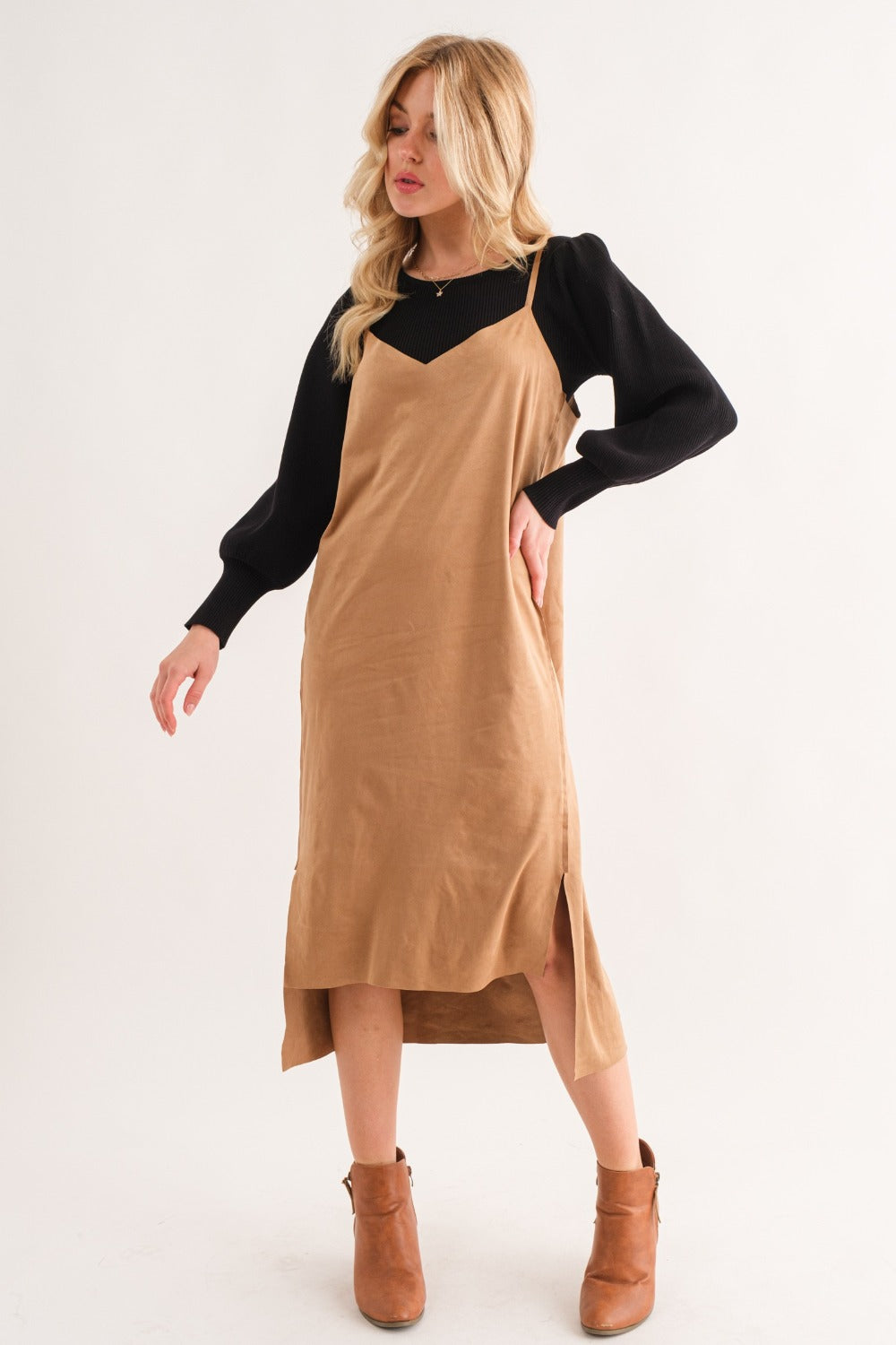 Suede Midi Dress