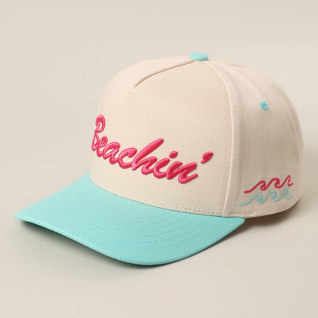 BEACHIN' 3D Embroidered Two-Tone Trucker Hat