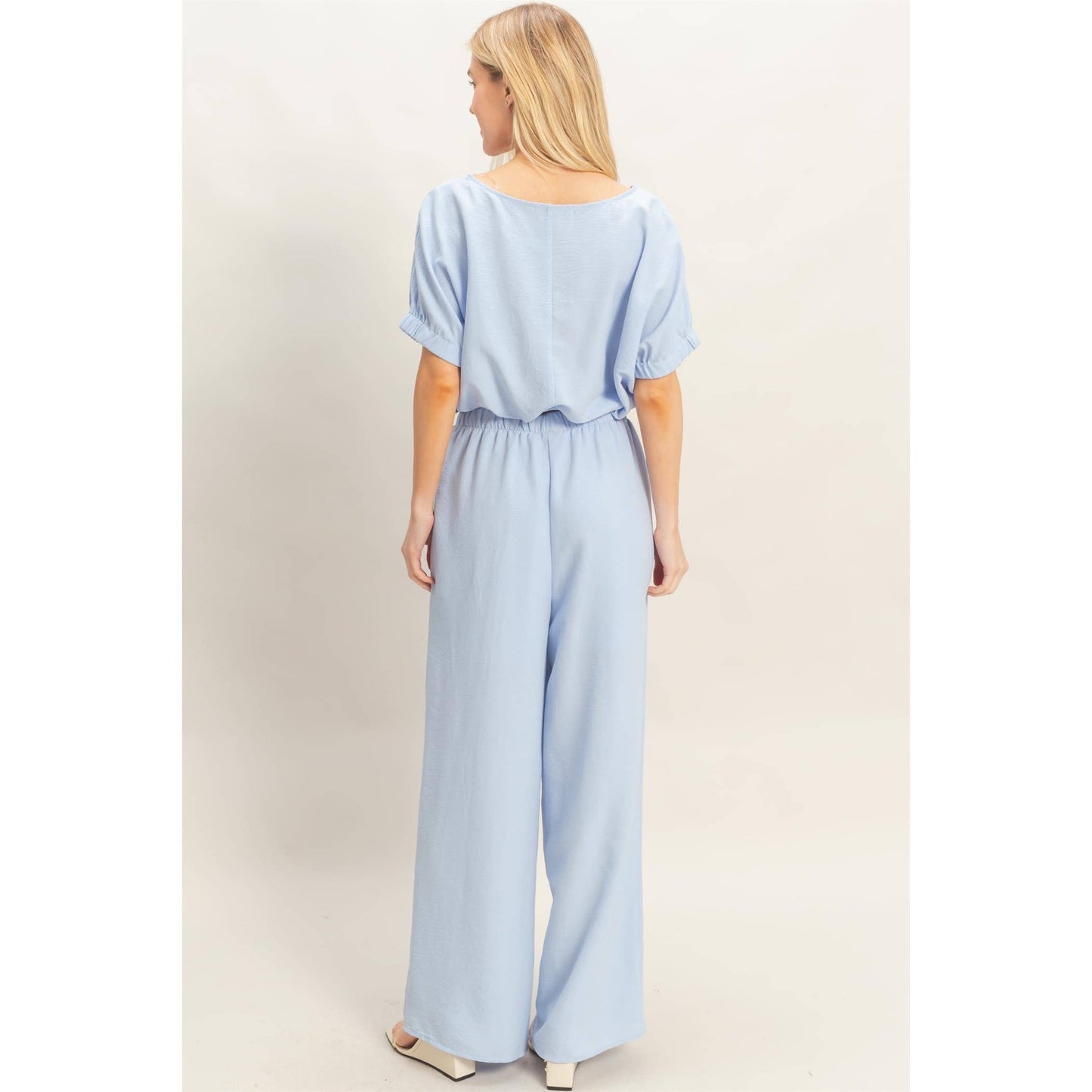 Textured Drawstring Top & Pants Set