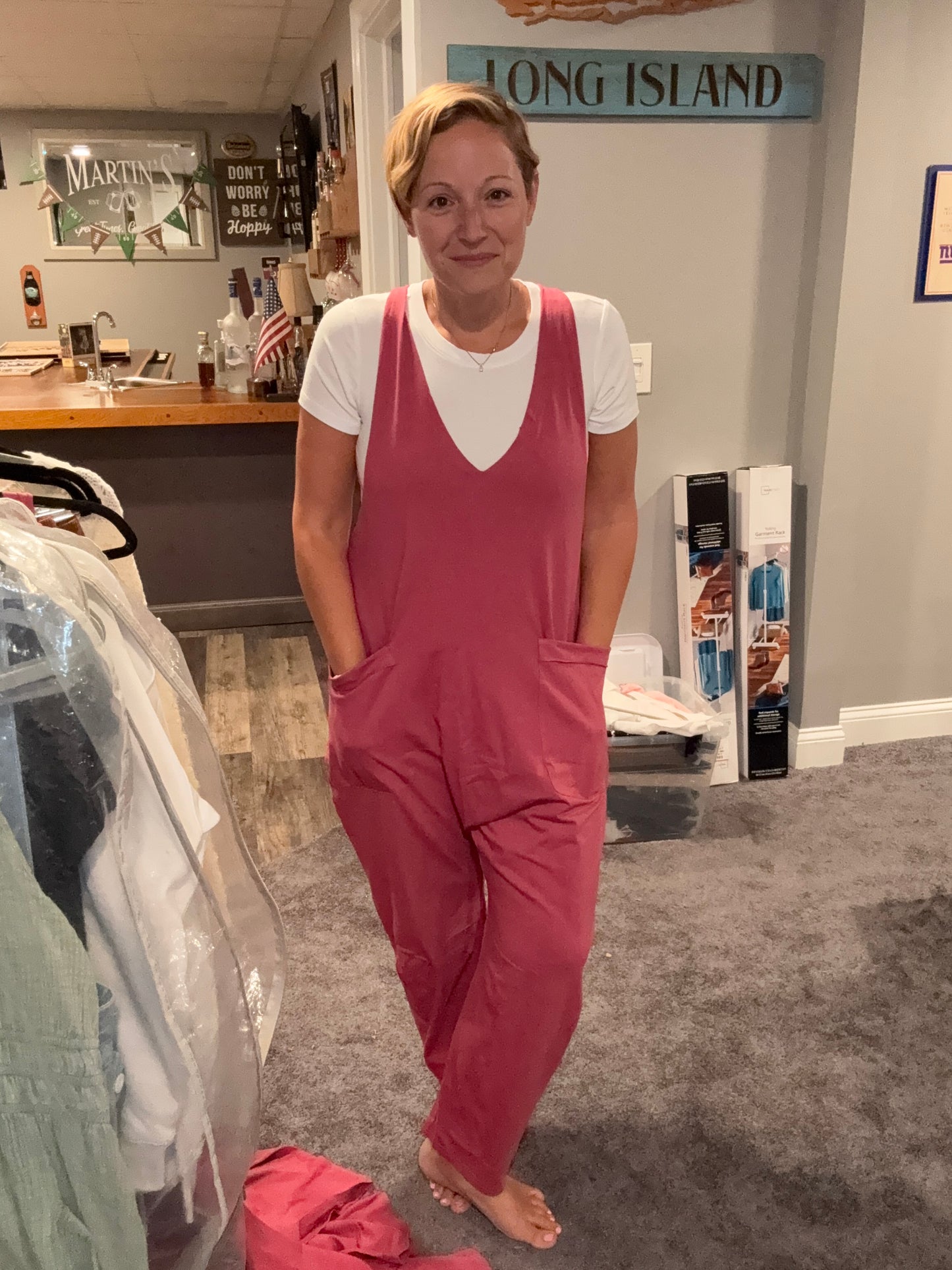 Casual Loose Fit Solid Knit Baggy Jumpsuit
