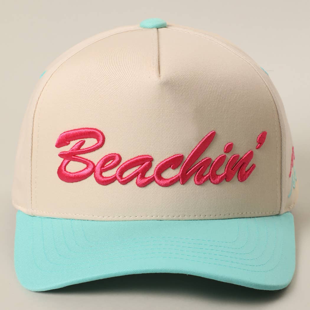 BEACHIN' 3D Embroidered Two-Tone Trucker Hat