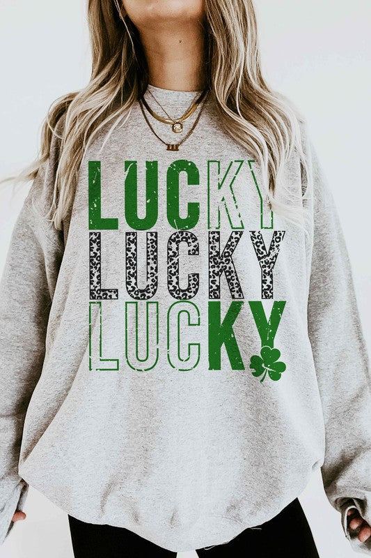 LUCKY ST PATRICKS CLOVER OVERSIZED SWEATSHIRT
