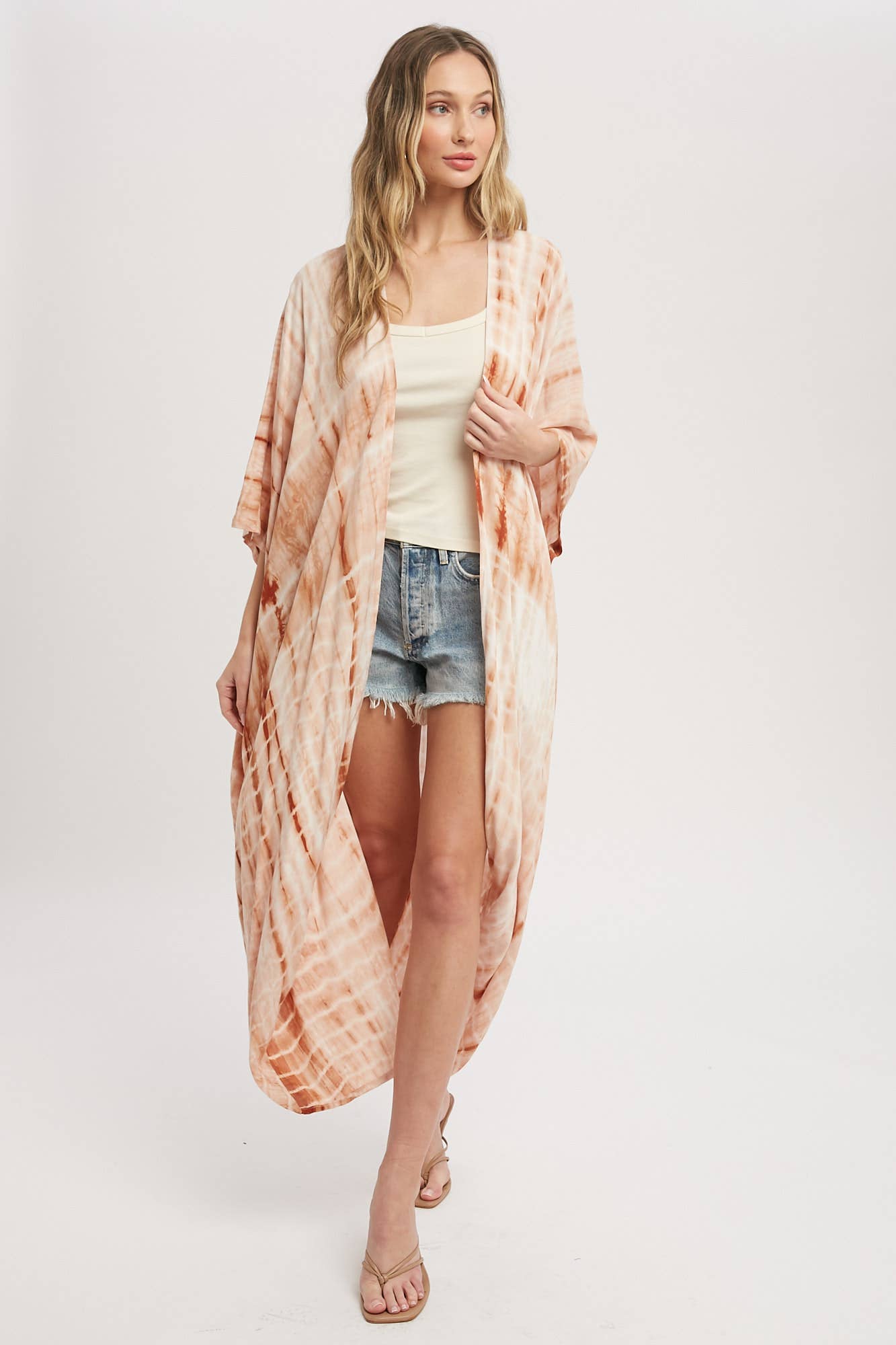 FLOWY TIE DYE MAXI KIMONO