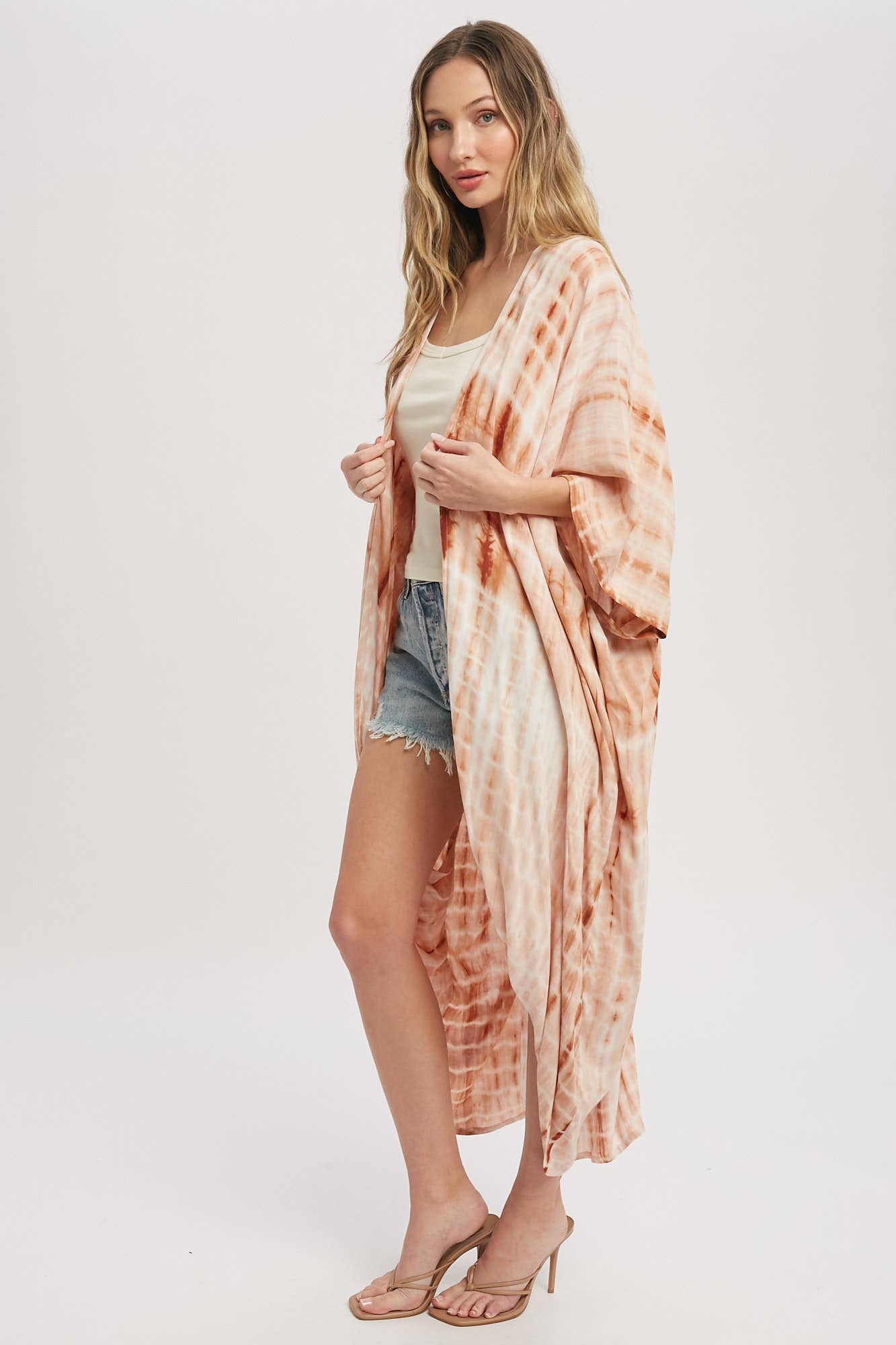 FLOWY TIE DYE MAXI KIMONO