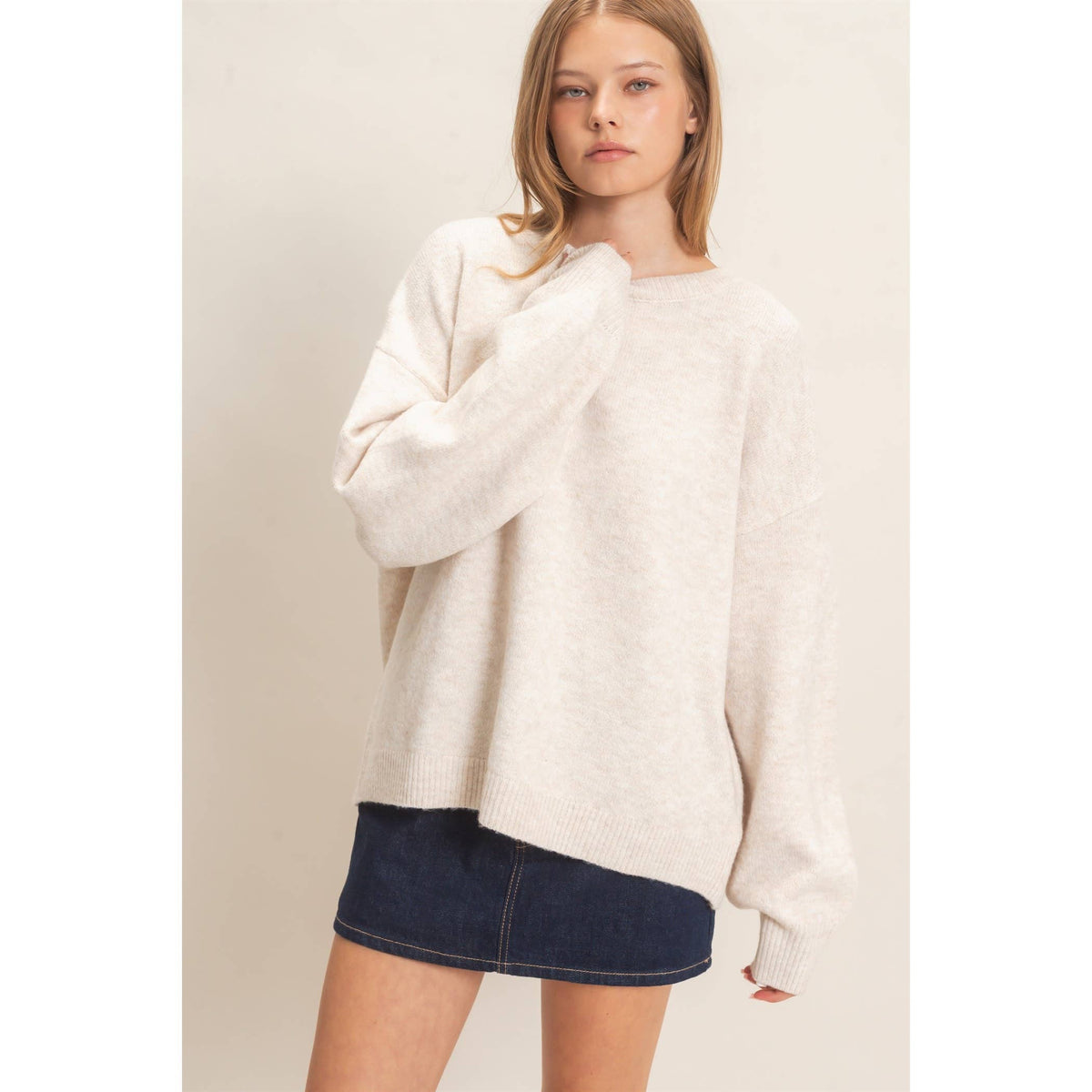 Open Back Sweater With Organza Bows