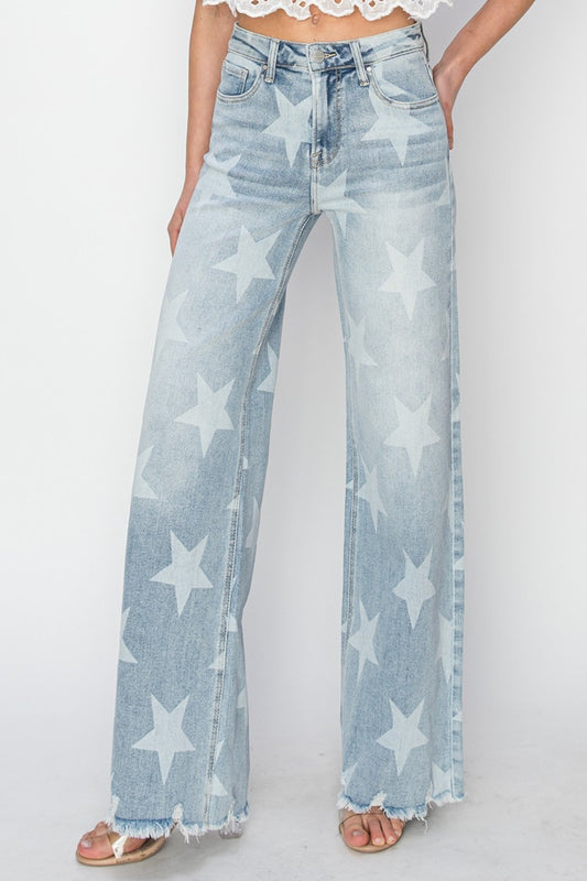 Star Wide Leg Jeans