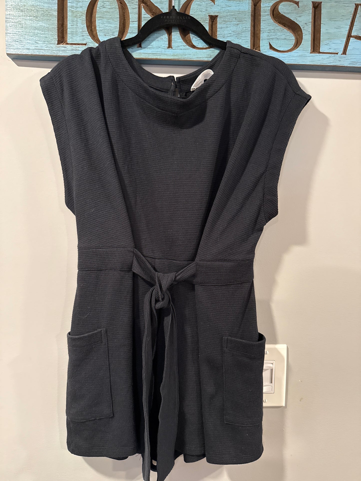 Tie Front Waffle Knit Romper