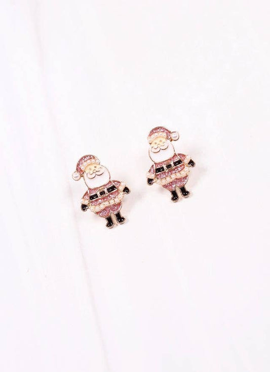 Cheery Santa Stud Earring PINK