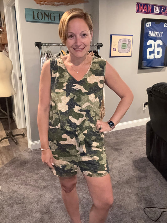 Camo Tie Romper