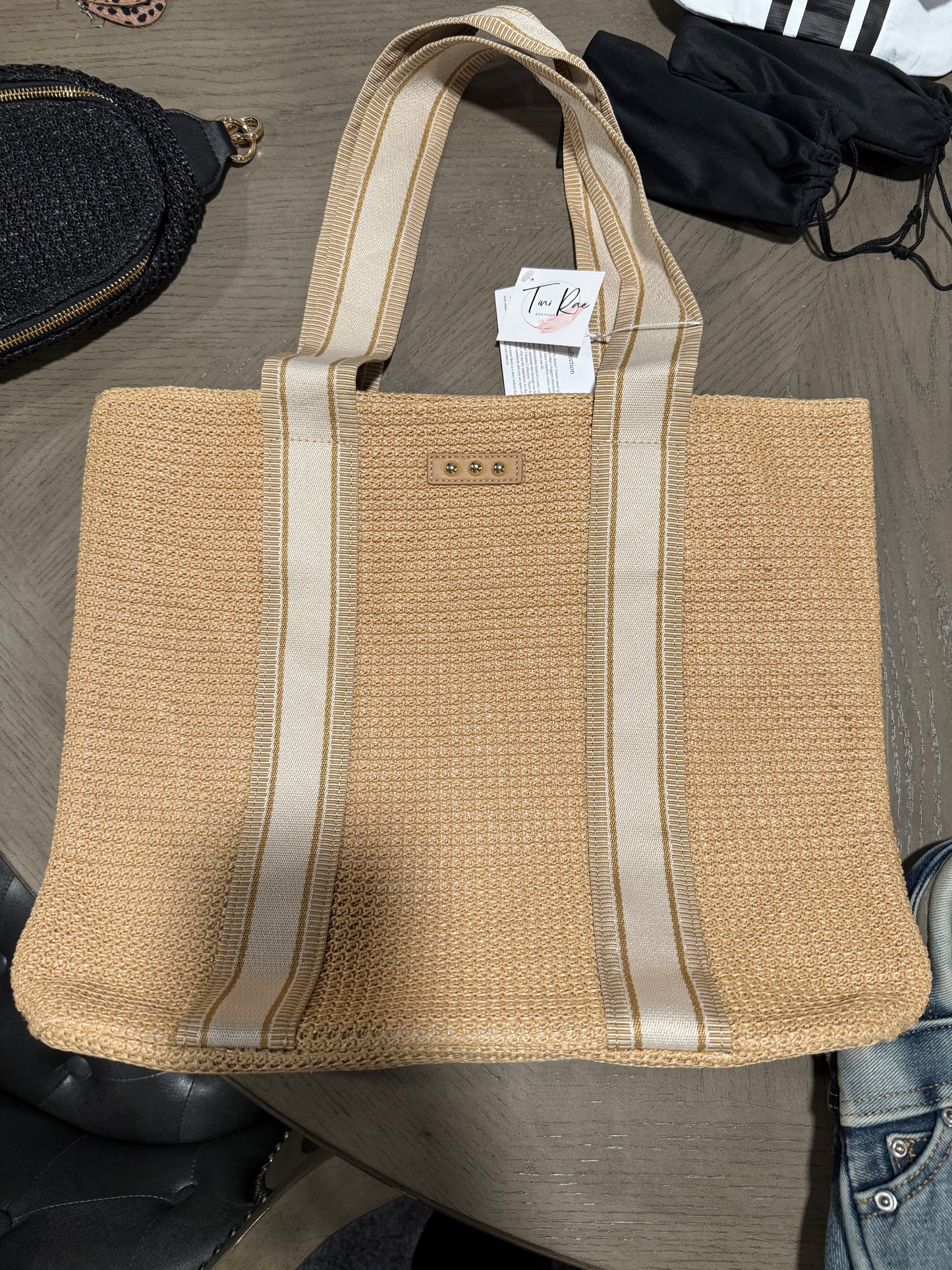 Ruby Raffia Tote Bag