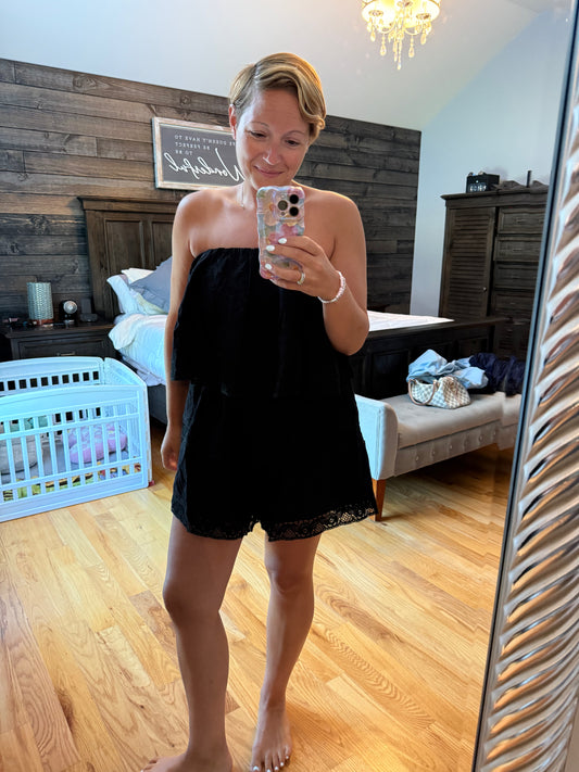 Black Lace Romper