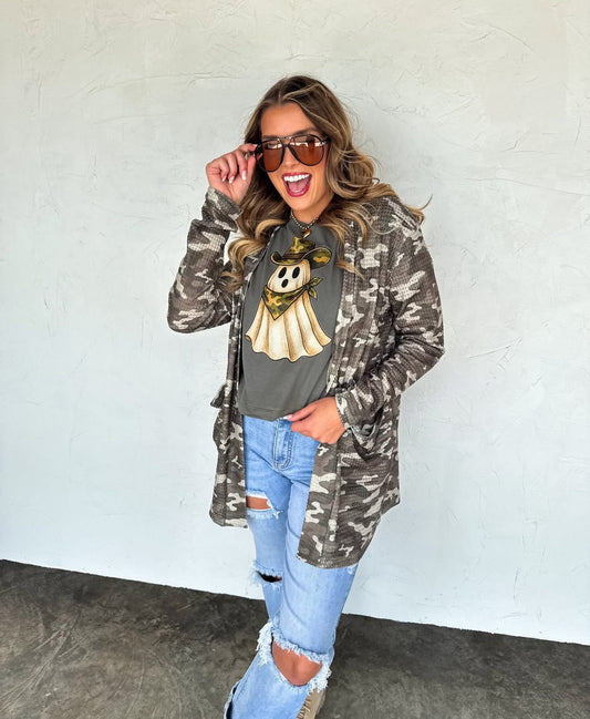 PREORDER- CAMO & CHEETAH PRINT LOLA CARDIGAN
