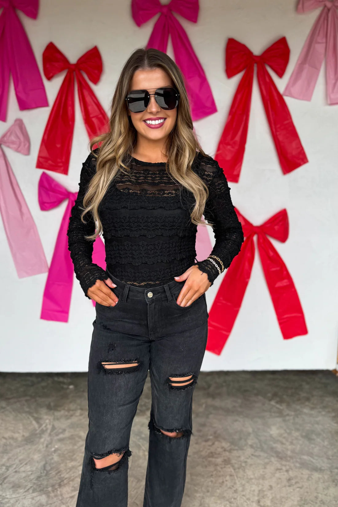 PREORDER- LONG SLEEVE ROSALIE LACE TOP