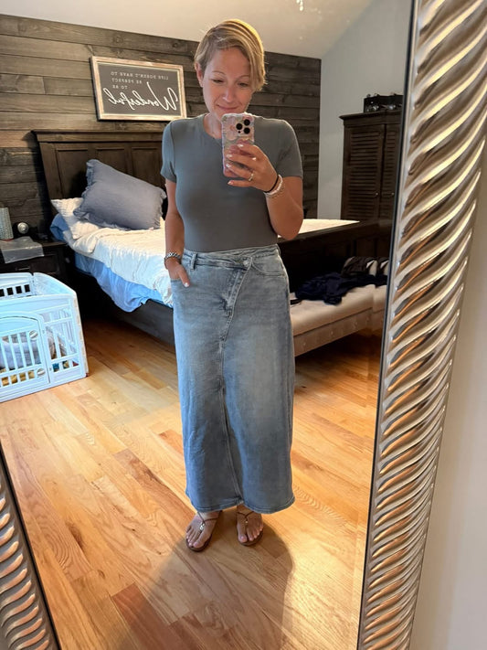 Preorder Asymmetric Denim Skirt