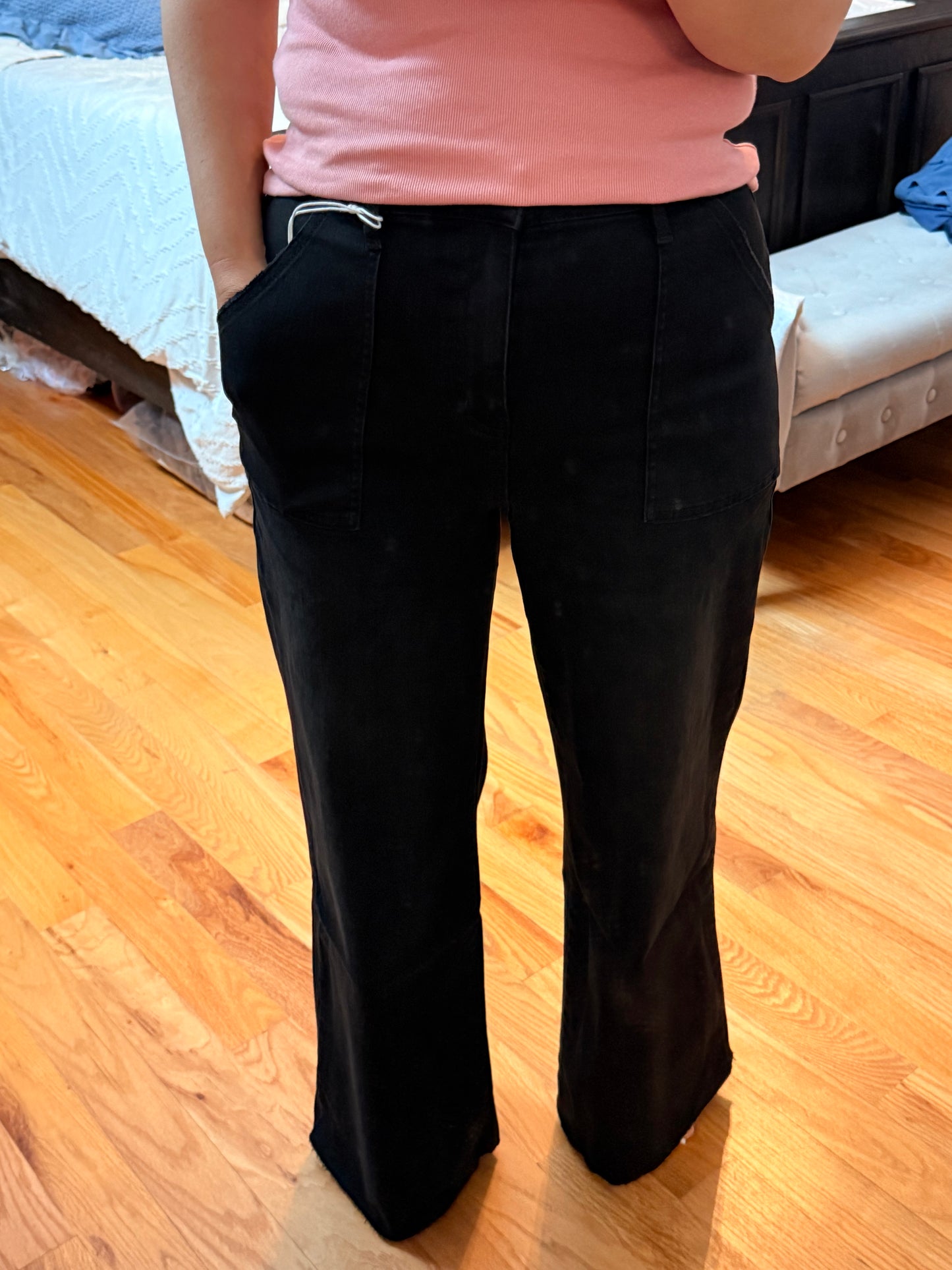 Preorder Black Wide Leg Jeans