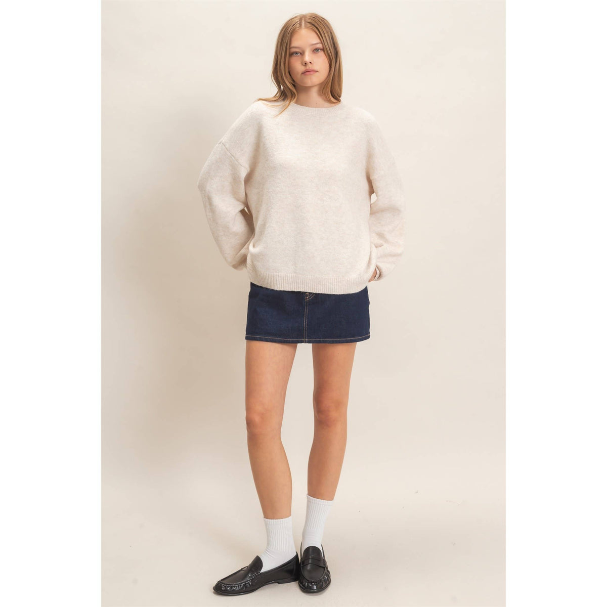 Open Back Sweater With Organza Bows