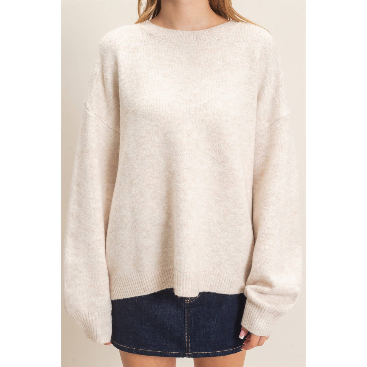 Open Back Sweater With Organza Bows