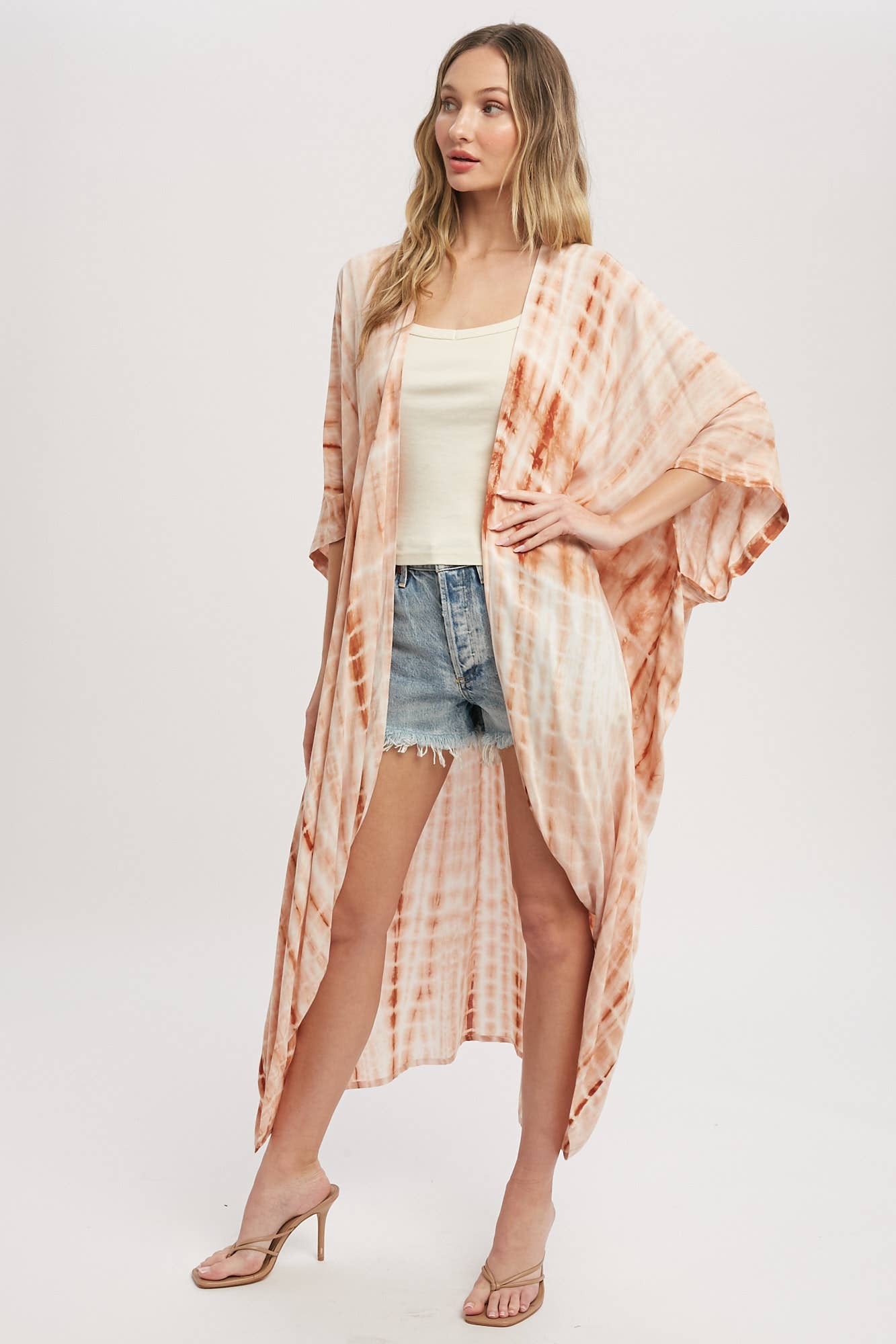 FLOWY TIE DYE MAXI KIMONO