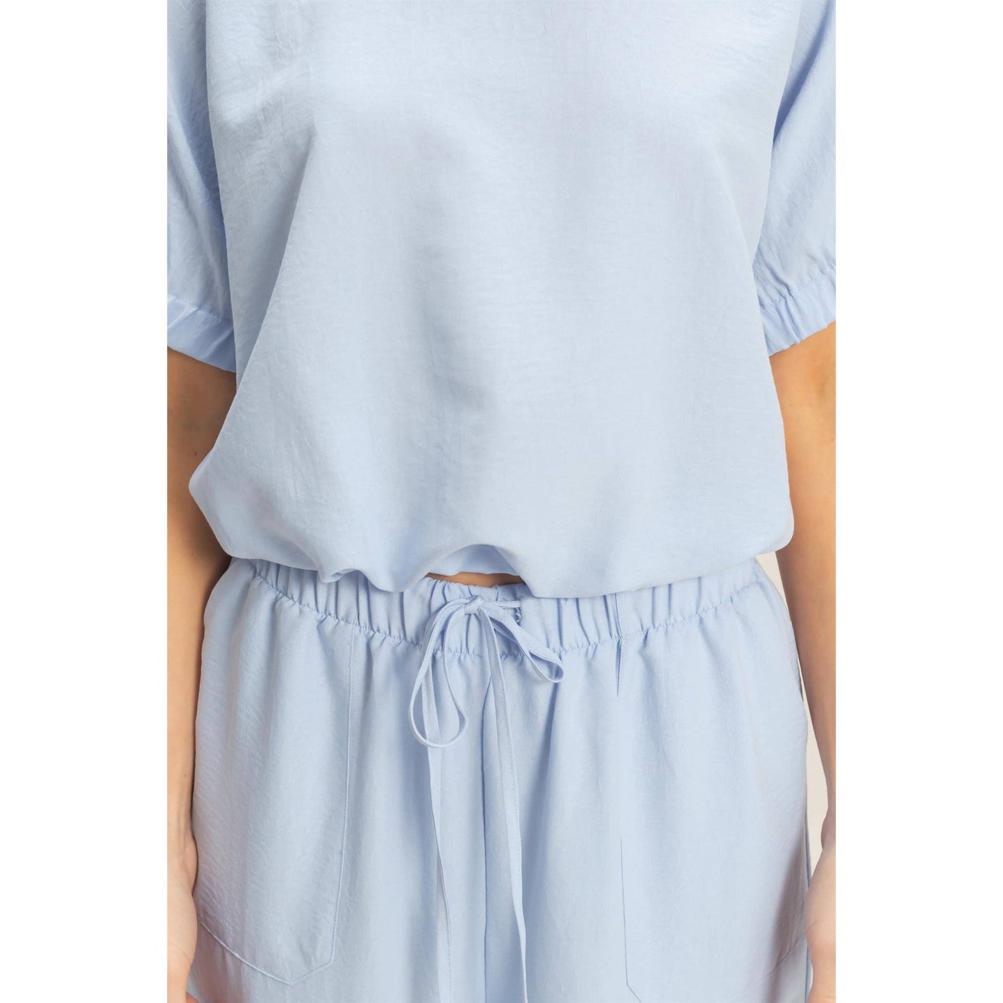 Textured Drawstring Top & Pants Set
