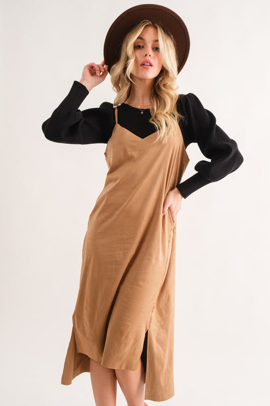 Suede Midi Dress