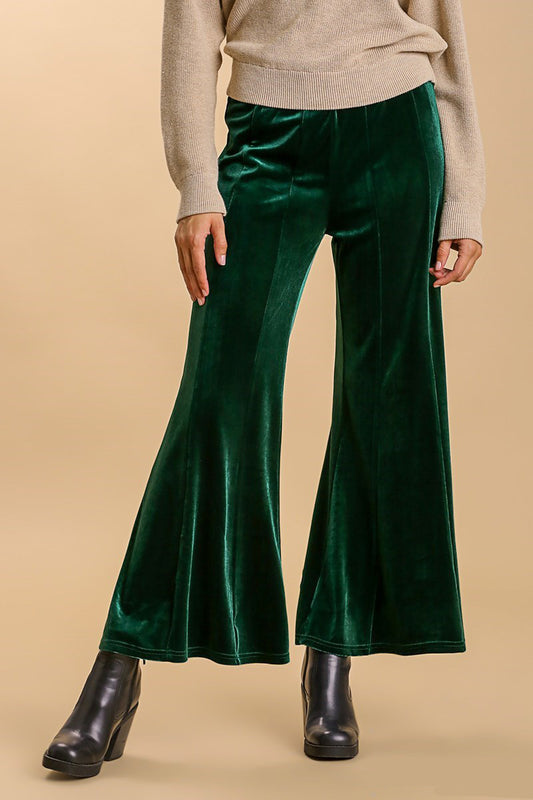 High Rise Elastic Waist Flare Pants