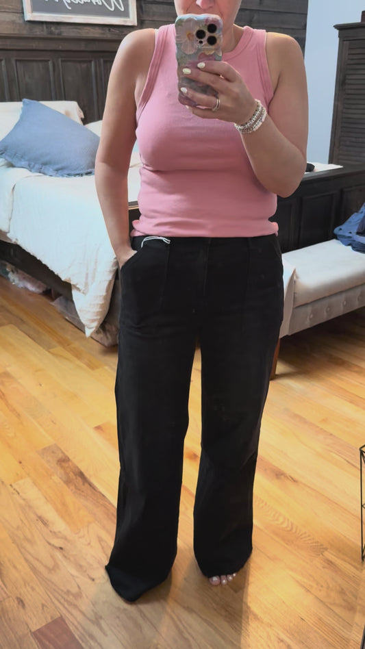 Preorder Black Wide Leg Jeans